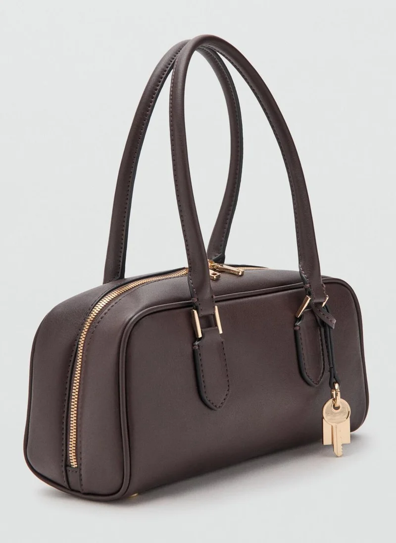 MANGO Small bowling bag with charm detail